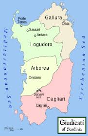 It is situated between 38° 51' and 41° 18' latitude north (respectively isola del toro and isola la presa) and 8° 8' and 9° 50' east longitude (respectively capo dell'argentiera and capo comino). Julgados Da Sardenha Wikipedia A Enciclopedia Livre