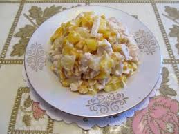 салат с ананасами и курицей и кукурузой и сыром Salat S Ananasami Kurinoj Grudkoj I Kukuruzoj Idei Dlya Blyud Kulinariya Vkusnyashki