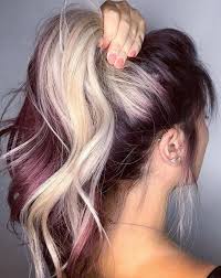 However, getting burgundy hair color at home with a lighter base color is becoming easier than ever with garnier nutresse dark, intense burgundy hair color creme will give reflective burgundy tones to your blonde locks of emily ratajkowski. Burgundy Hair With Blonde Highlights Pictures