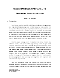 Doc Penelitian Deskriptif Analitis Melsandi Sukardi Academia Edu