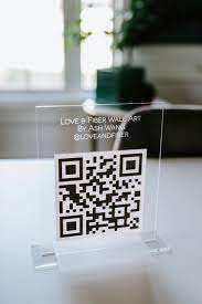 Qr Code Acrylic Display Sign With Stands Etsy In 2021 Qr Code Business Card Qr Code Coding