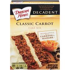 Use it to make carrot cake cookies, cake bites or a traditional layer cake. Duncan Hines Decadent Classic Carrot Cake Mix 21 41 Oz Box Walmart Com Walmart Com