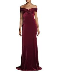 Theia Off The Shoulder Draped Velvet Evening Gown Velvet Evening Gown Evening Gowns Designer Cocktail Dress