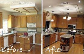 Replacing Updating Fluorescent Ceiling Box Lights With Ceiling Molding Fluorescent Kitchen Lights Kitchen Lighting Remodel Kitchen Design