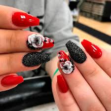 Black And Red Acrylic Nail Ideas 20 Vibrant Red Acrylic Nail Designs Nails Red Acrylic Holiday Simple Christmas Red Acrylic Nails Acrylic Nail Designs Red Nails