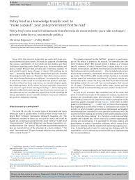(you could even make a policy on policy writing.) here are a few ideas of what to include in your policy template: Pdf Policy Brief As A Knowledge Transfer Tool To Make A Splash Your Policy Brief Must ï¬rst Be Read