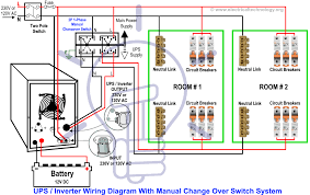 Manual Auto Ups Inverter Wiring Diagram With Changeover Switch In 2020 Electrical Circuit Diagram Electrical Projects Generator Transfer Switch