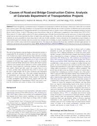 pdf causes of road and bridge construction claims analysis