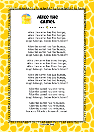 Zamel the camel has two humps. Alice The Camel Song Free Video Song Lyrics Activities