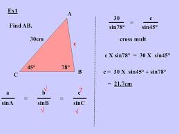 If the triangle does not have any right angles, then you can apply trigonometric concepts. Non Right Angled Triangles Sine Rule For Sides Sine Rule For Angles Cosine Rule For Sides Cosine Rule For Angles Areas Of Triangles Ppt Download