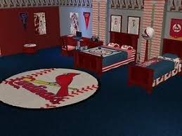 Mod The Sims St Louis Cardinals Baseball Bedroom Requested Baseball Bedroom St Louis Cardinals Baseball Baseball Room