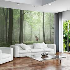 Da wir uns in der freizeit am meisten im wohnzimmer aufhalten, ist es wichtig, dass das wohnzimmer gemütlich ist und wir uns wohl fühlen. Grosshandel Benutzerdefinierte Moderne 3d Tapete Stereo Effekt Einfache Nordische Vintage Hintergrund Wandbild Nebel Elch Wald Tap Wald Tapete 3d Tapete Tapeten
