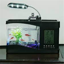 atc mini usb lcd lamp desktop fish tank aquarium with led clock mini aquarium desktop aquarium aquarium