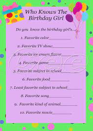 Who Knows The Birthday Girl Instant Download Party Game Etsy Tween Birthday Party Birthday Party For Teens 13th Birthday Party Ideas For Girls