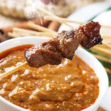 Grilled Pork Skewers With Peanut Basil Sauce Recipe Satay Recipe Grilled Pork Pork Skewers