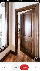 Maybe A Slightly Lighter Stain On Doors And Trim Yet A Very Similar Style And Color In 2020 Stained Wood Trim Wood Doors Interior Dark Wood Trim
