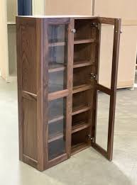 Natural Clear Walnut Tall Cabinet Storage Grey Kitchens Wall Cabinet