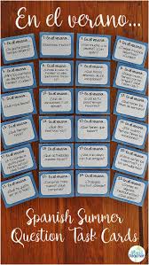 Spanish Task Cards Summer Questions Learning Spanish Learning Spanish For Kids Spanish Lessons For Kids