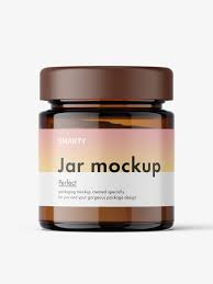 Download Amber Glass Jar With Powder Mockup Smarty Mockups