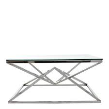 These stainless steel glass coffee table are offered in various shapes and sizes ranging from trendy to classic ones. Rhombus Coffee Table With Clear Glass Top Stainless Steel Frame Occasional Tables Fishpools