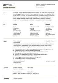 Retail Cv Template Sales Environment Sales Assistant Cv Shop Work Store Manager Resume