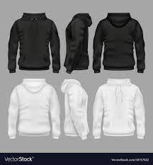 Black And White Blank Sweatshirt Hoodie Vector Templates Illustration Of Sweatshirt With Hoodie Download A Free Preview Or High Quality Ado Jaket Hoodie Kaos