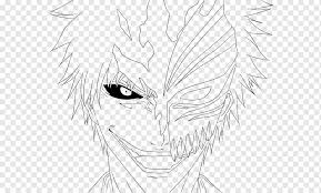 Indicate the hairline on the forehead. Drawing Hair Line Art Monochrome Ichigo Kurosaki White Face People Png Pngwing