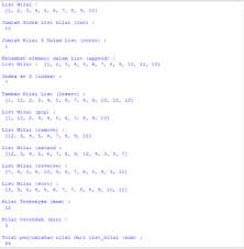 Hampir semua bisa dibuat menggunakan bahasa python. Pembahasan Dan Contoh Program List Pada Python