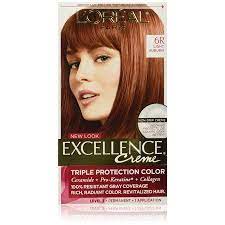 L Oreal Paris Excellence Creme Permanent Triple Protection Hair Color 6r Light Auburn 1 Kit Walmart Com Loreal Light Auburn Loreal Paris