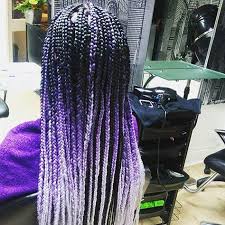 Black And White Ombre Braiding Hair Ombre Lavender Box Braids Purple Braids Purple Box Braids Box Braids Styling