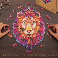 Each classic wooden puzzle comes sealed in a cardboard box. Unique Wooden Jigsaw Puzzles Lion Puzzle For Adults Kids Diy Puzzle