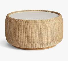 At wicker warehouse we provide a number of wicker furniture sets such as wicker seating sets, wicker conversational sets, wicker table and chair sets, and wicker dining sets. Hampton Indoor Outdoor All Weather Wicker Drum Coffee Table Natural Pottery Barn