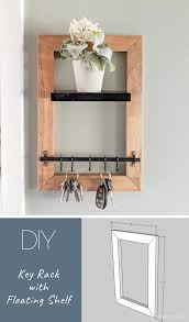 Diy Key Holder With Floating Shelf Key Holder Diy Diy Holder Floating Shelves Diy