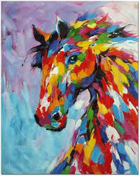 Hand Painted Horse Painting On Canvas