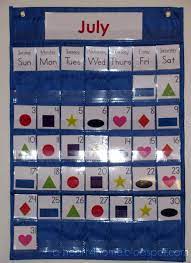 A Heart For Home Sew Your Own Pocket Chart Calendar From A 1 Target Pocket Chart Homeschool Pocket Chart Attendance Chart Diy Classroom