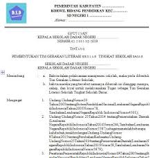 Khususnya di sekolah adalah dengan menyelenggarakan ekstra kurikuler, khususnya pmr. Contoh Sk Pembentukan Tim Pelaksana Gerakan Literasi Sekolah Dokumen Sekolah Dasar