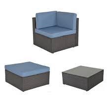 It is the perfect piece to showcase sustainably resourced indonesian rattan. Gojooasis Outdoor Patio Pe Wicker Rattan Sofa Sectional Furniture Conversation Set With Cushion And Pillow Steel Frame Black Corner Ottoman Coffee Table Buy Online In Botswana At Botswana Desertcart Com Productid 182325765