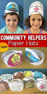 Community Helpers Printable Paper Hats Community Helpers Preschool Community Helpers Community Helpers Crafts