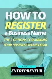 How To Register A Business Name The 3 Options For Making Your Business Name Legal Business Names Wharton Business School Business School