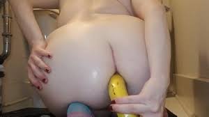 Anal Fruit Insertion with Gaping Ass