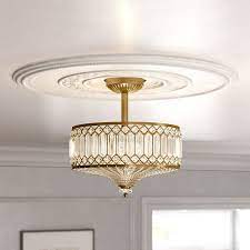 Laurie 2 Light 14 75 Chandelier Style Drum Semi Flush Mount Semi Flush Ceiling Lights Chandelier Style Semi Flush