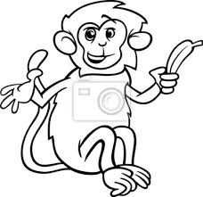 Affe Mit Banane Malvorlagen Leinwandbilder Bilder Primaten Farben Monkey Myloview De