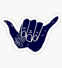 Aesthetic Blue Stickers Shaka Sticker Good Vibes Hydroflask Stickers
