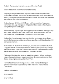 3 Contoh Cover Letter Dalam Bahasa Melayu Untuk Fresh Graduate Career Resources