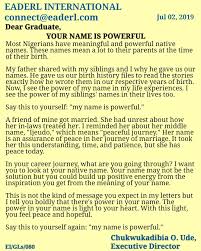 Dear Graduate In Your Career Journey What Are You Going Through I Want You To Look At Your Native Name Y Meaning Of Your Name Positive Energy Positivity