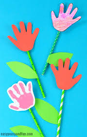 Handprint Flower Craft For Kids Flower Crafts Kids Hand Crafts For Kids Spring Crafts For Kids