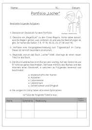 An dieser frage und seite scheiden sich die geister: Portfolio Locher Die Geheimnisse Von Green Lake Unterrichtsmaterial Im Fach Deutsch Lesetagebuch Unterrichtsmaterial Geheimnis