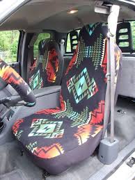 1 Set Of Aztec Print Seat Covers And Steering Wheel Cover Custom Made Hippie Car Cute Car Accessories Car Seats