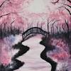 Blossom painted canvas cherry pink | bedroom paintings. 1