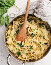 Creamy Sweet Corn Pappardelle Recipe Easy Pasta Recipes Pasta Recipes Pappardelle Recipe